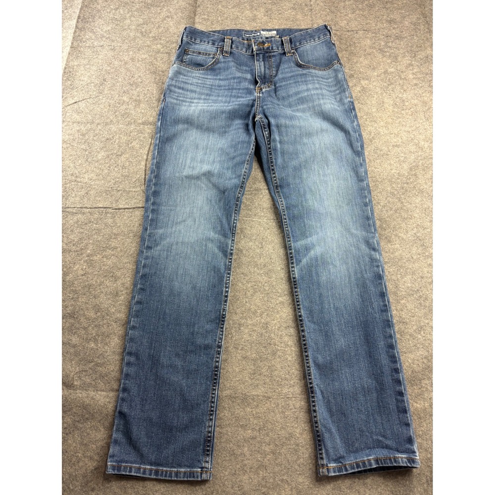Carhartt Slim Fit Blue Denim Jeans Mens 30x30 Medium Wash Straight Leg